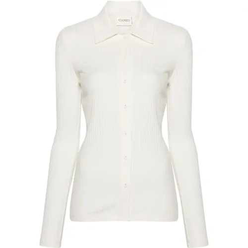 Cotton Blend Shirt , female, Sizes: M - closed - Modalova