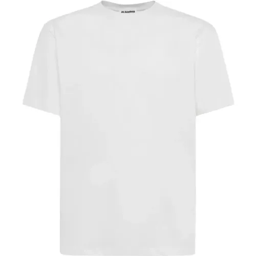 Einfarbiges Baumwoll-Scoop-Neck T-Shirt - Jil Sander - Modalova