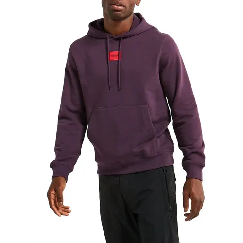 Lila Hoodie mit Zentrallogo , Herren, Größe: L - Hugo Boss - Modalova