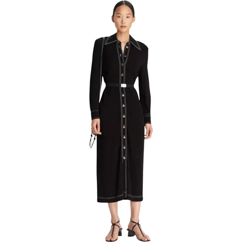 Schwarzes Jersey Maxikleid mit Polokragen - TORY BURCH - Modalova