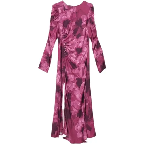Floral Print Midi Dress with Puff Sleeves , female, Sizes: L - Mar De Margaritas - Modalova