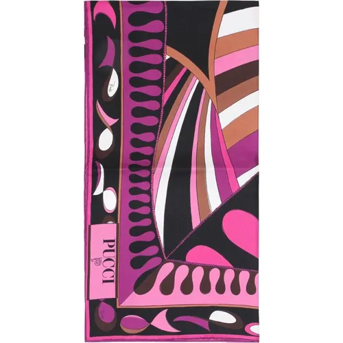 Fuchsia Brauner Seidenschal - EMILIO PUCCI - Modalova