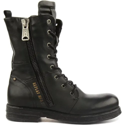 Lace Up Military Style Boots , female, Sizes: 5 UK, 3 UK, 7 UK, 4 UK - Replay - Modalova