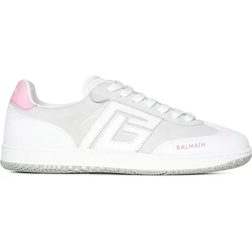 Weiße Sneakers Chic Rosa Ferse , Damen, Größe: 38 EU - Balmain - Modalova