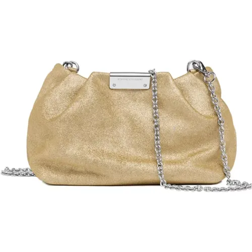 Glitter Suede Ruffled Bag with Chain , female, Sizes: ONE SIZE - Gianni Chiarini - Modalova