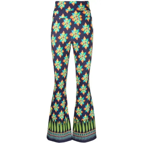 Multicolour Occhi Print Flared Meditation Trousers , female, Sizes: XS - La DoubleJ - Modalova