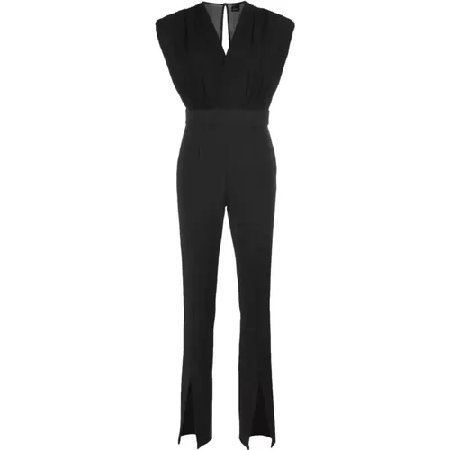 Schwarzer ärmelloser Jumpsuit mit hoch taillierten Hosen , Damen, Größe: S - pinko - Modalova