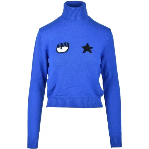 Hellblauer Pullover für Frauen , Damen, Größe: S - Chiara Ferragni Collection - Modalova