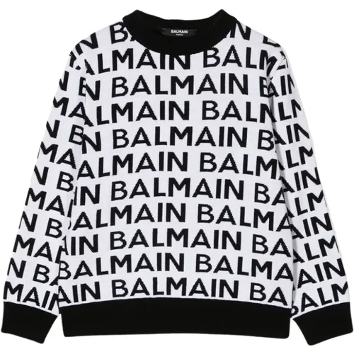 All-over Logo Crewneck Sweater - Balmain - Modalova