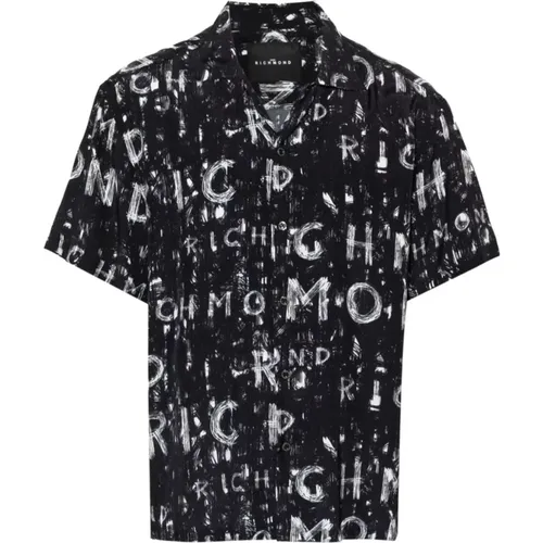 Schwarzes Shirt mit Logo-Print - John Richmond - Modalova