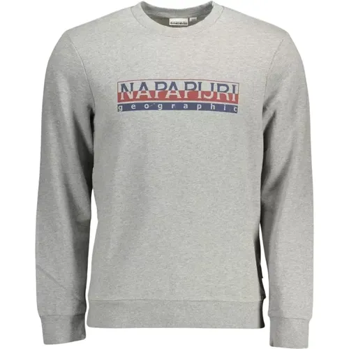 Cotton Logo Print Sweater , male, Sizes: 3XL, XL, 2XL, S - Napapijri - Modalova