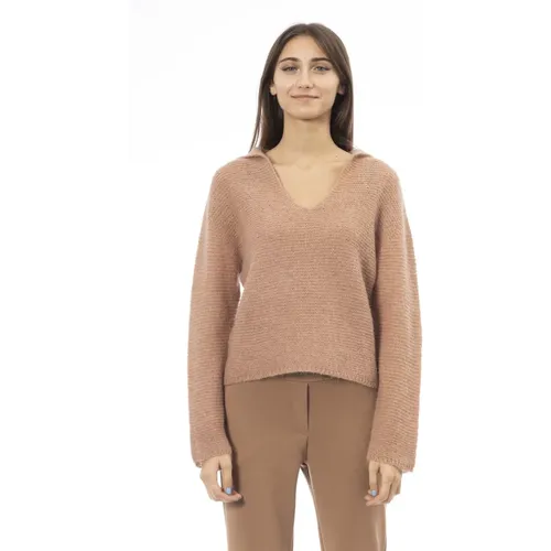 Langarm V-Ausschnitt Pullover - Alpha Studio - Modalova