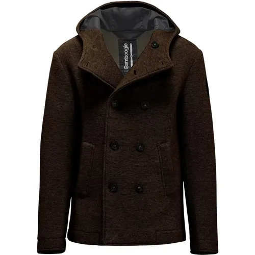 Hooded Boiled Wool Coat , male, Sizes: L, M, S, 3XL, XL, 2XL - BomBoogie - Modalova