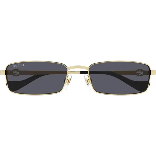 Quadratische Metallrahmen-Sonnenbrille in Gold - Gucci - Modalova