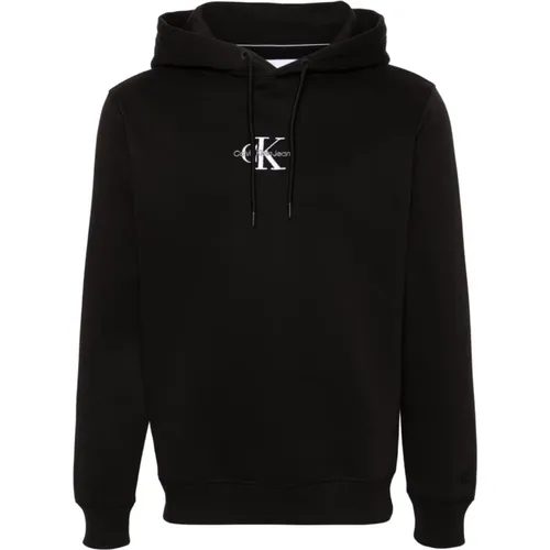 Schwarzer Bestickter Kapuzenpullover - Calvin Klein Jeans - Modalova