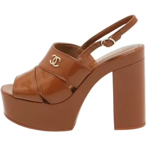 Pre-owned Leather sandals , female, Sizes: 4 UK - Chanel Vintage - Modalova