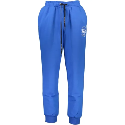 Blaue Baumwoll-Sportshose mit Stickerei , Herren, Größe: 2XL - LA MARTINA - Modalova