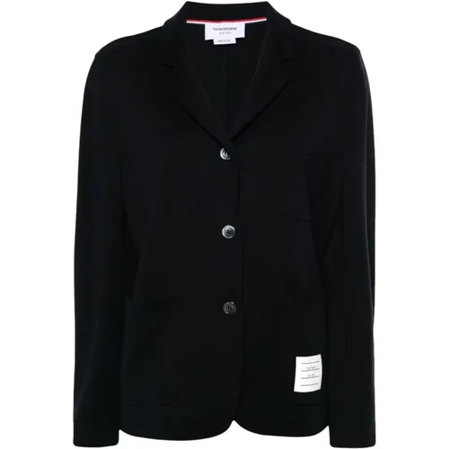 Milan Black Jacket Button Closure , female, Sizes: XS - Thom Browne - Modalova