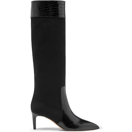 Stiletto Boot Croc-Effect Leather , female, Sizes: 6 UK, 4 UK, 5 UK - Paris Texas - Modalova
