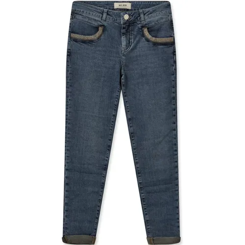 Blaue Jeans mit Bestickten Pailletten-Details , Damen, Größe: W29 - MOS MOSH - Modalova