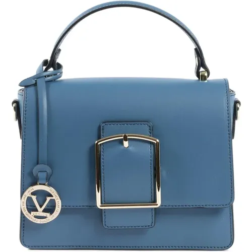 Blaue Lederhandtasche , Damen, Größe: ONE Size - 19v69 Italia - Modalova