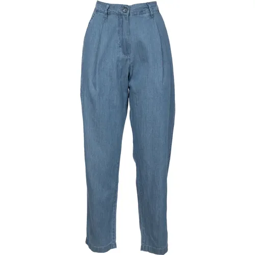 Jeans mit Vorderfalten und Taschen , Damen, Größe: 2XS - Aspesi - Modalova