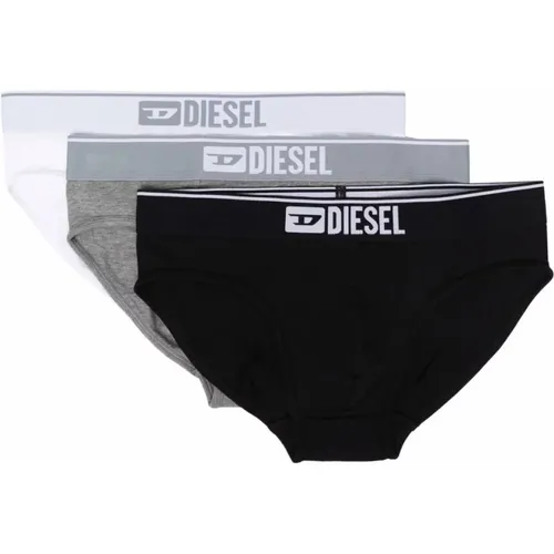 Printed Elastic Waistband Underwear Set , male, Sizes: XL, L - Diesel - Modalova