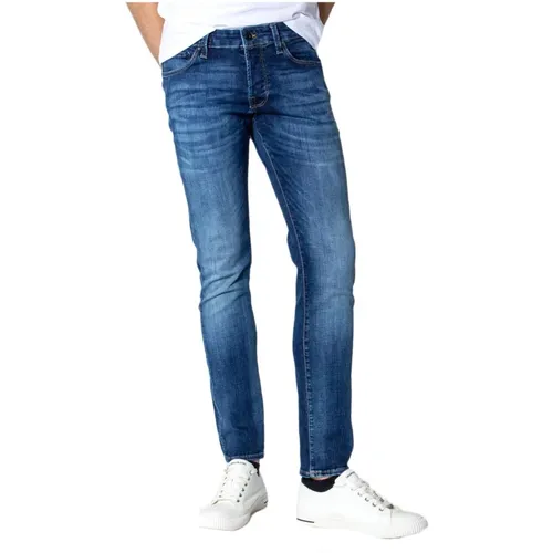 Blaue Herren Jeans mit Reißverschluss und Knopf - jack & jones - Modalova