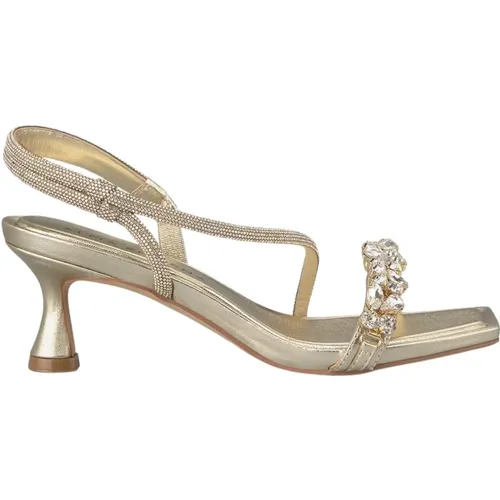 Thin Band Heel Sandal with Rhinestone Straps , female, Sizes: 4 UK, 8 UK, 3 UK, 5 UK, 9 UK, 7 UK, 6 UK - Alma en Pena - Modalova