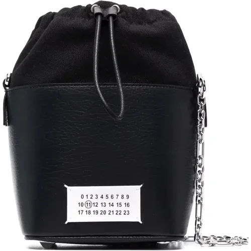 Schwarze 5AC Bucket Tasche mit Kettenriemen - Maison Margiela - Modalova
