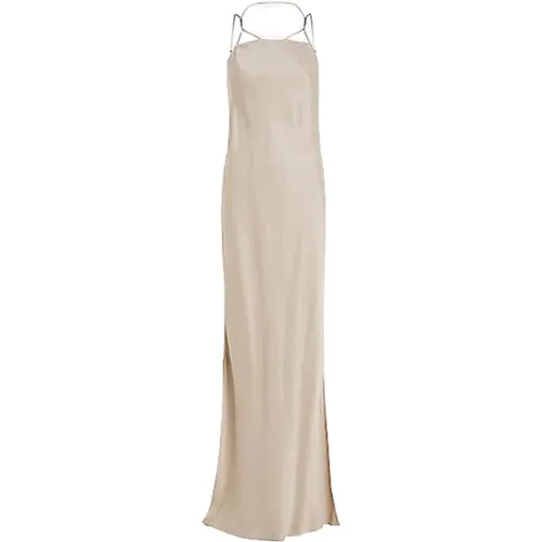 Neutral Taupe Maxi Slip Dress , female, Sizes: XS, 2XS - Calvin Klein - Modalova