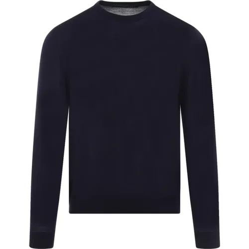 Blauer Wollpullover mit Rundhalsausschnitt - Kiton - Modalova