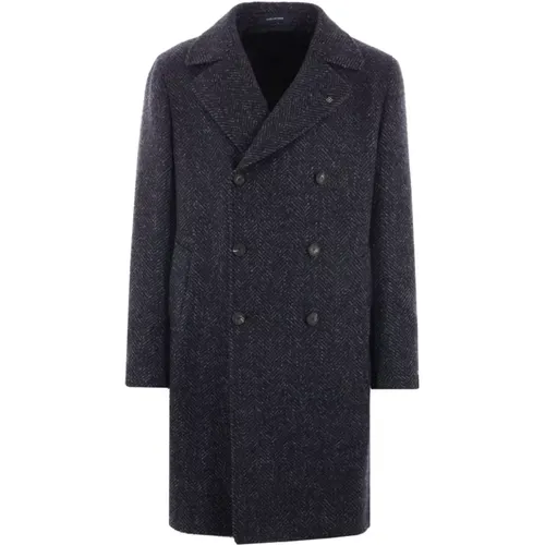 Wool Blend Herringbone Coat , male, Sizes: M, XL, L - Tagliatore - Modalova