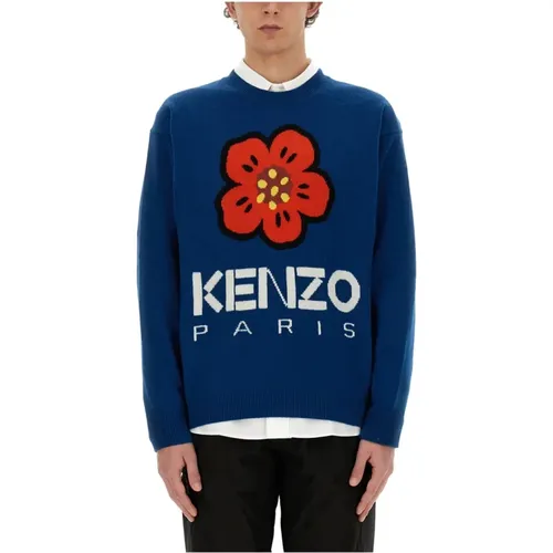 Embroidered Wool Jersey with Boke Flower , male, Sizes: L, M, S, XL - Kenzo - Modalova