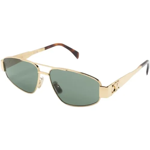 Goldene Sonnenbrille mit Original-Etui , Herren, Größe: 57 MM - Celine - Modalova