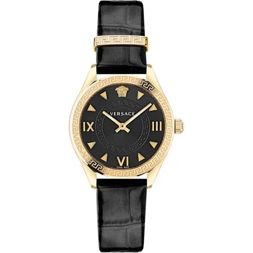 Leather Quartz Watch , female, Sizes: ONE SIZE - Versace - Modalova