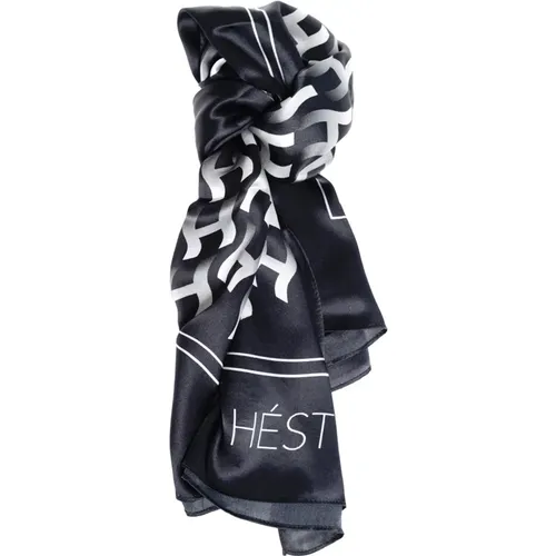 Silk Scarf with Allover Print , unisex, Sizes: ONE SIZE - Hést - Modalova