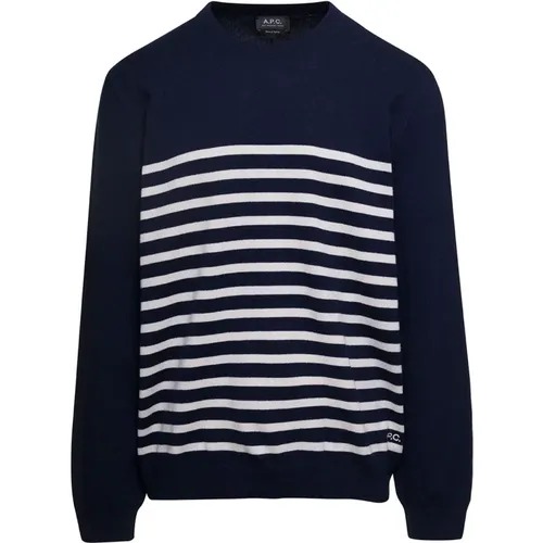 Striped Crewneck Sweater , male, Sizes: L - A.p.c. - Modalova