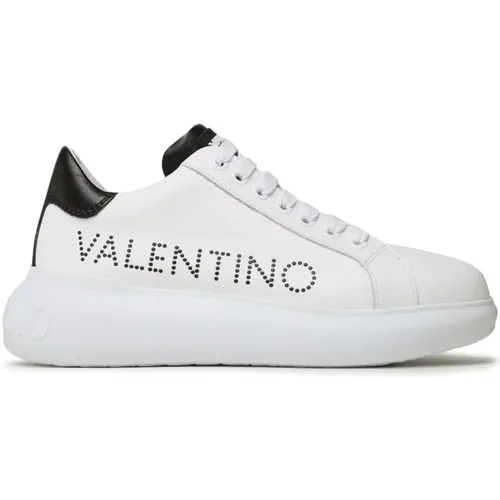 Weiße Ledersneakers mit Logo-Schriftzug , Herren, Größe: 39 EU - Valentino - Modalova