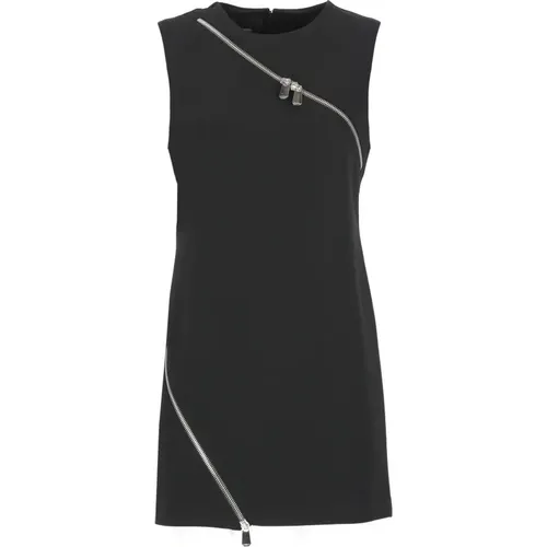 Schwarzes ärmelloses Kleid mit asymmetrischem Reißverschluss , Damen, Größe: 2XS - pinko - Modalova