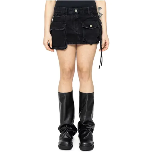 Wash Degrade Mini Skirt , female, Sizes: W25, W26, W27 - The Attico - Modalova