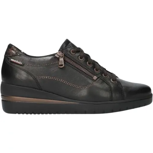 Patsy Damen Sneaker - Schwarzes Leder - Weite Passform - mephisto - Modalova