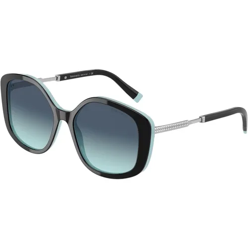 Schwarz/Blau Getönte Sonnenbrille,Sonnenbrille,Schwarze/Graue Sonnenbrille TF 4192 - Tiffany - Modalova