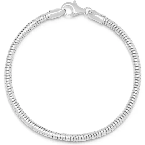 Silver Round Chain Bracelet , male, Sizes: L, M, 2XL, XL - Nialaya - Modalova