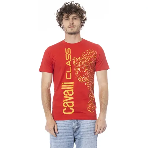 Logo Print Kurzarm T-shirt , Herren, Größe: XL - Cavalli Class - Modalova