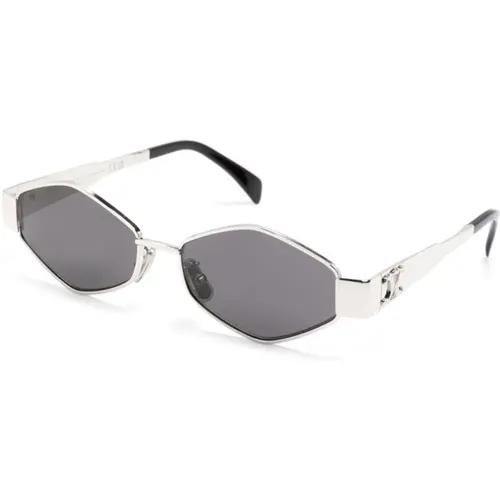 Silberne Sonnenbrille mit Originalzubehör - Celine - Modalova