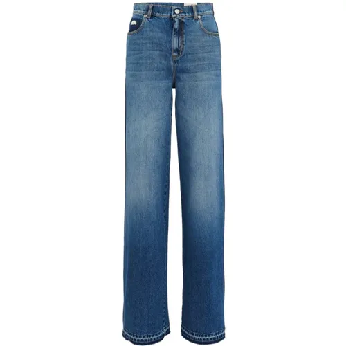 Blaue Jeans mit 3,5 cm Absatz , Damen, Größe: W25 - alexander mcqueen - Modalova