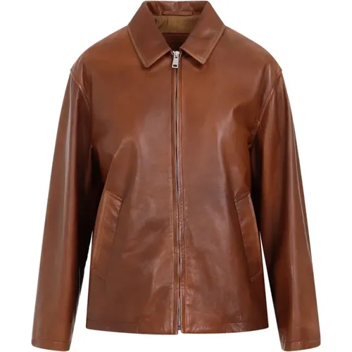 Vintage Leather Jacket , female, Sizes: M, L - Prada - Modalova
