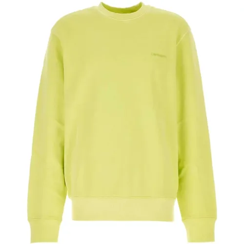 Gelbe Baumwoll Duster Script Sweatshirt , Herren, Größe: XL - Carhartt WIP - Modalova