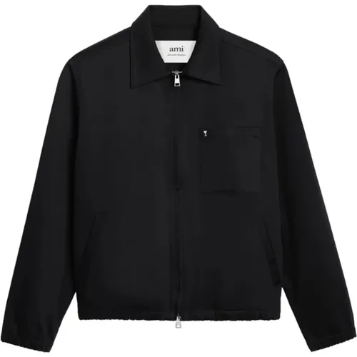 ADC Cotton Zipped Jacket , male, Sizes: XL, M, L - Ami Paris - Modalova